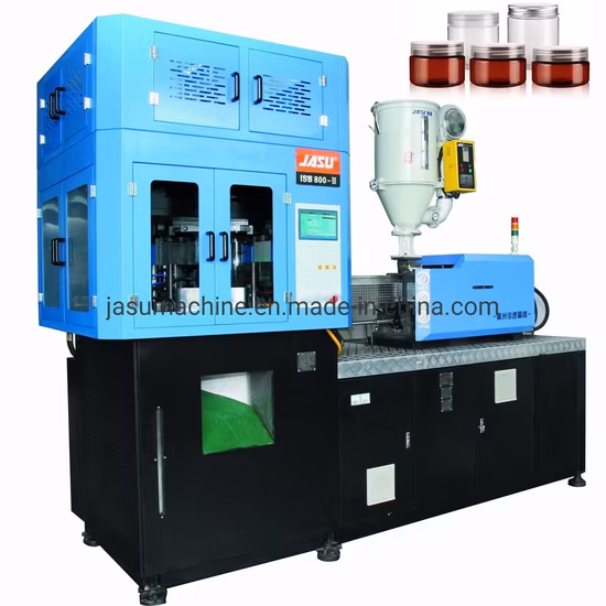 High Speed 4cavity Plastic Wide Neck 90mm Pet Jar Cans Making machine Full Automatic Plastic Injection Blow Moulding PETG Jars Cans Stretch Blow Molding Machine